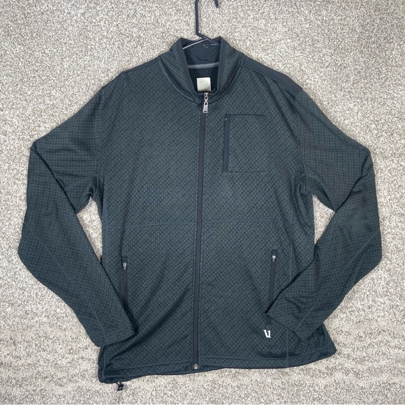 Vuori Other - Vuori Jacket Mens Large Gray Geo Performance Fleece Zip Up Lightweight Athletic